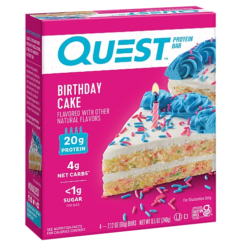 חטיף חלבון עוגת יום הולדת 4 חטיפים - מבית Quest Nutrition