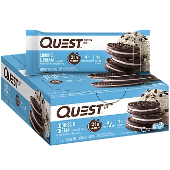 חטיף חלבון של קווסט קרם עוגיות 12 חטיפים - מבית Quest Nutrition