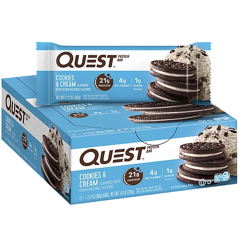 חטיף חלבון של קווסט קרם עוגיות 12 חטיפים - מבית Quest Nutrition חטיף חלבון של קווסט קרם עוגיות 12 חטיפים - מבית Quest Nutrition
