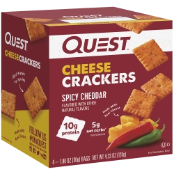  חטיפי ספורט קרקר גבינה צ‘דר חריף עם חלבון 4 שקיות - מבית Quest Nutrition