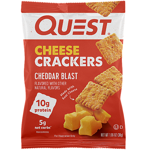 חטיפי ספורט קרקר גבינה צ‘דר עם חלבון 4 שקיות - מבית Quest Nutrition
