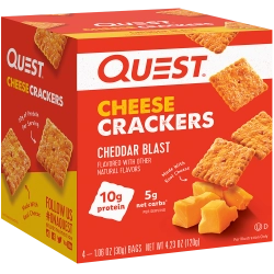  חטיפי ספורט קרקר גבינה צ‘דר עם חלבון 4 שקיות - מבית Quest Nutrition