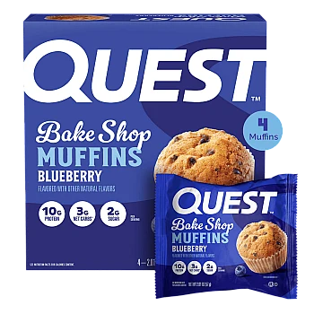 מאפינס חלבון Bake Shop אוכמניות 4 אריזות - מבית Quest Nutrition