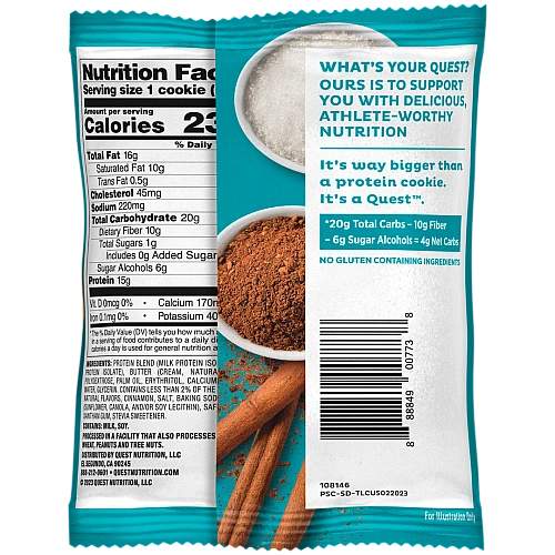 עוגיית חלבון בטעם עוגיות חמאה וקינמון 4 יחידות - מבית Quest Nutrition