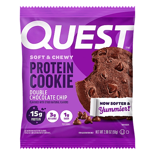 עוגיית חלבון דאבל שוקולד צ'יפס 4 יחידות - מבית Quest Nutrition