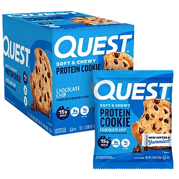 עוגיית חלבון שוקולד צ‘יפס 12 יחידות - מבית Quest Nutrition