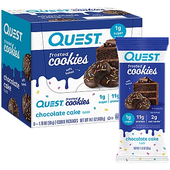 עוגיית עם חלבון עוגת שוקולד 8 יחידות - מבית Quest Nutrition