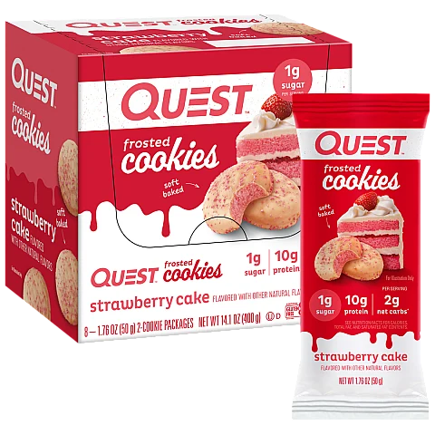 עוגיית עם חלבון עוגת תותים 8 יחידות - מבית Quest Nutrition עוגיית עם חלבון עוגת תותים 8 יחידות - מבית Quest Nutrition
