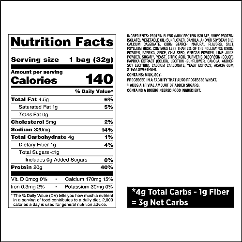 צ'יפס חלבון בסגנון טורטייה בטעם צ'ילי וליים 8 שקיות - מבית Quest Nutrition