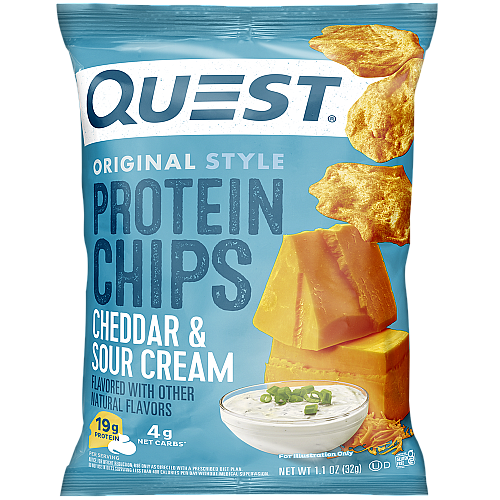 צ'יפס חלבון מקורי בטעם שמנת חמוצה וצ‘דר 8 יחידות - מבית Quest Nutrition