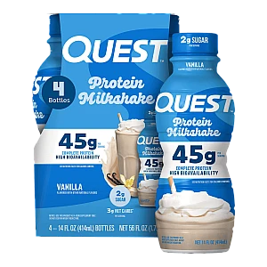 קפה קר שייק עם חלבון וניל לאטה 4 בקבוקים - מבית Quest Nutrition