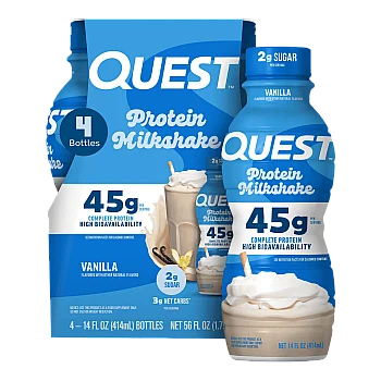 קפה קר שייק עם חלבון וניל לאטה 4 בקבוקים - מבית Quest Nutrition