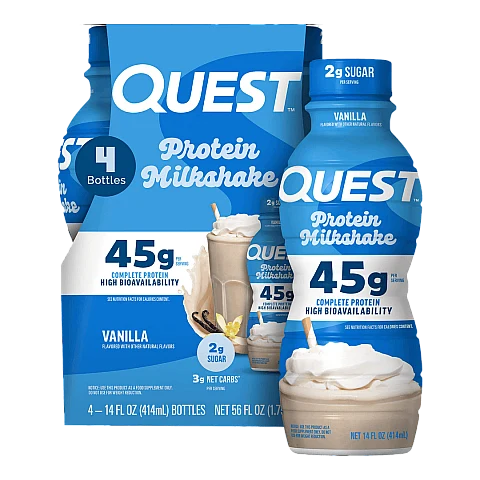 קפה קר שייק עם חלבון וניל לאטה 4 בקבוקים - מבית Quest Nutrition קפה קר שייק עם חלבון וניל לאטה 4 בקבוקים - מבית Quest Nutrition