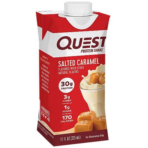 שייק חלבון בטעם קרמל מלוח 4 בקבוקים - מבית Quest Nutrition שייק חלבון בטעם קרמל מלוח 4 בקבוקים - מבית Quest Nutrition