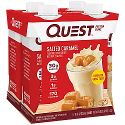 שייק חלבון בטעם קרמל מלוח 4 בקבוקים - מבית Quest Nutrition