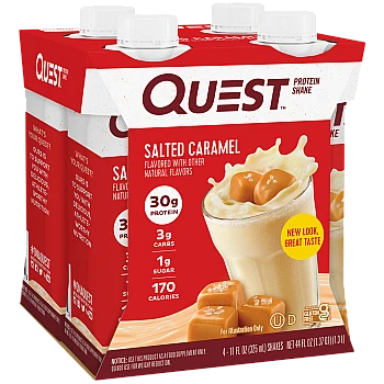 שייק חלבון בטעם קרמל מלוח 4 בקבוקים - מבית Quest Nutrition