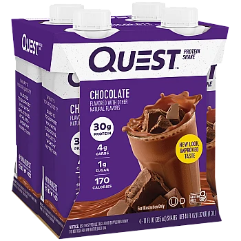 שייק חלבון בטעם שוקולד 4 בקבוקים - מבית Quest Nutrition