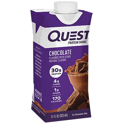 שייק חלבון בטעם שוקולד 4 בקבוקים - מבית Quest Nutrition