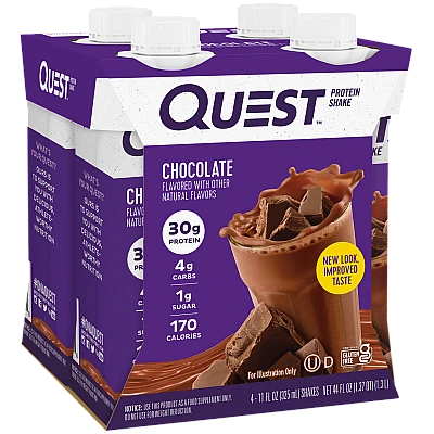 שייק חלבון בטעם שוקולד 4 בקבוקים - מבית Quest Nutrition