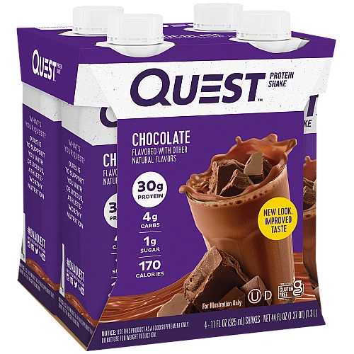 שייק חלבון בטעם שוקולד 4 בקבוקים - מבית Quest Nutrition