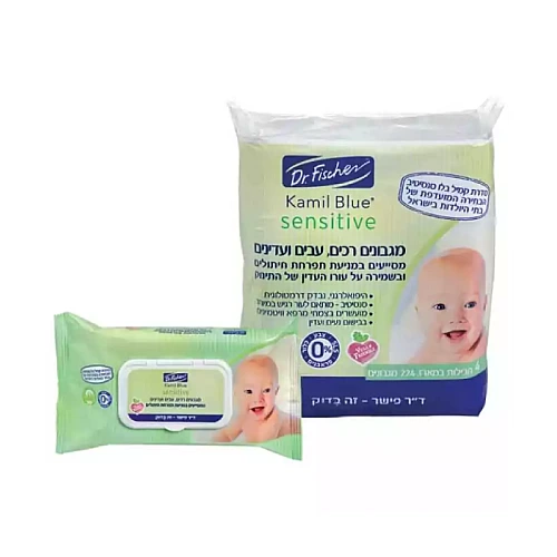 קמיל בלו סנסיטיב רביעיית מגבונים לסיוע בטיפול ובמניעת תפרחת חיתולים 4*56 יחידות - ד"ר פישר