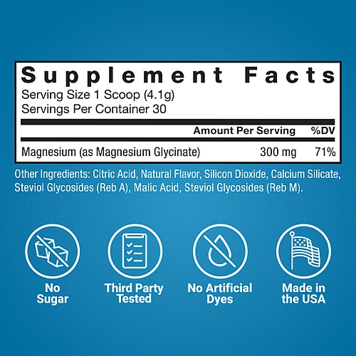 תערובת להכנת משקה מגנזיום גליצינט טעם פטל לימון 123 גרם - מבית Force Factor