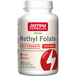 ג’ארו מתיל פולאט 1000 מק"ג חזק במיוחד - 100 כמוסות - מבית Jarrow Formulas