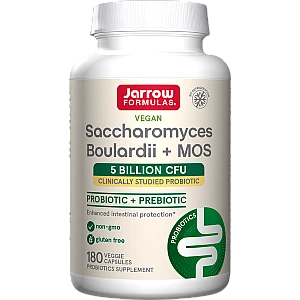סכרומיצס בולרדי טבעוני + MOS למנה 5 מיליארד יחידות CFU - תכולה 180 כמוסות - מבית Jarrow Formulas