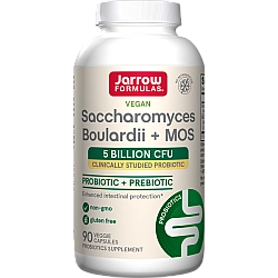 סכרומיצס בולרדי טבעוני + MOS למנה 5 מיליארד יחידות CFU - תכולה 90 כמוסות - מבית Jarrow Formulas
