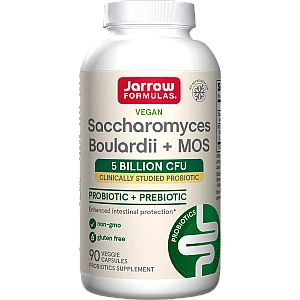 סכרומיצס בולרדי טבעוני + MOS למנה 5 מיליארד יחידות CFU - תכולה 90 כמוסות - מבית Jarrow Formulas