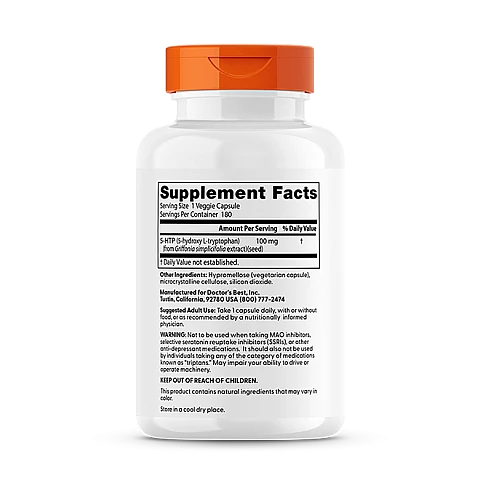 5-HTP הידרוקסי טריפטופן 100 מ"ג - 180 כמוסות - מבית Doctor's best