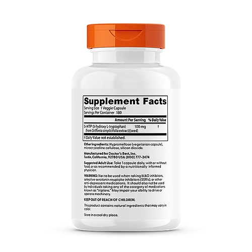 5-HTP הידרוקסי טריפטופן 100 מ"ג - 180 כמוסות - מבית Doctor's best