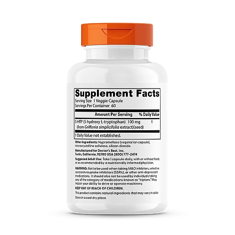 5-HTP הידרוקסי טריפטופן 100 מ"ג - 60 כמוסות - מבית Doctor's best 5-HTP הידרוקסי טריפטופן 100 מ"ג - 60 כמוסות - מבית Doctor's best