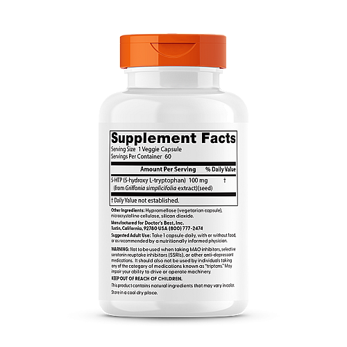5-HTP הידרוקסי טריפטופן 100 מ"ג - 60 כמוסות - מבית Doctor's best