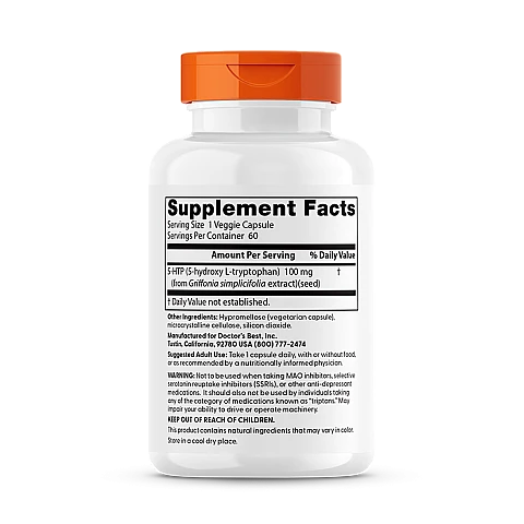 5-HTP הידרוקסי טריפטופן 100 מ"ג - 60 כמוסות - מבית Doctor's best 5-HTP הידרוקסי טריפטופן 100 מ"ג - 60 כמוסות - מבית Doctor's best