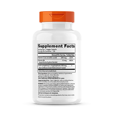 5-HTP עם ויטמינים B6 ו-C תכולה 120 כמוסות - מבית Doctor's best