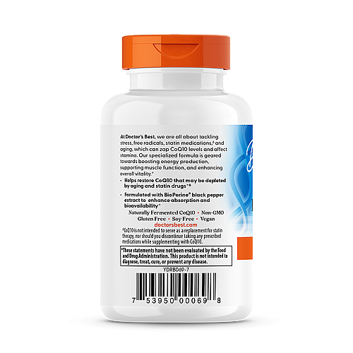 CoQ10 קו-אנזים 100 מ"ג - 60 כמוסות צמחיות מבית Doctor's best