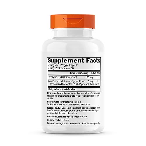 CoQ10 קו-אנזים 100 מ"ג - 60 כמוסות צמחיות מבית Doctor's best