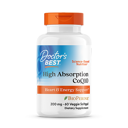 CoQ10 קו-אנזים ג'ל עם ביופרין 200 מ"ג - 60 כמוסות רכות - מבית Doctor's best