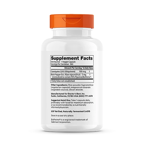 CoQ10 קו-אנזים עם פיפרין 100 מ"ג - 360 כמוסות - מבית Doctors best