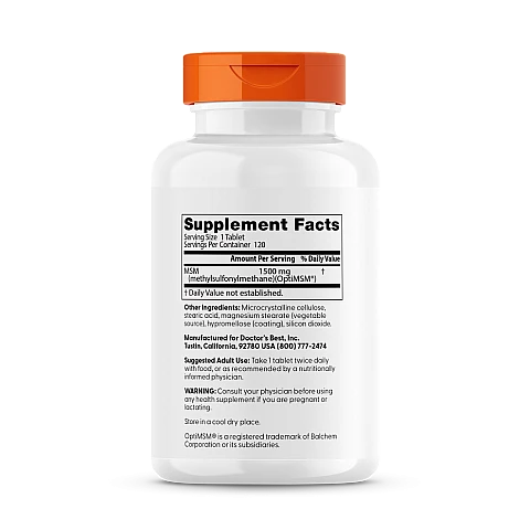 MSM עם OptiMSM טבעי 1,500 מ"ג 120 טבליות - מבית Doctor's best