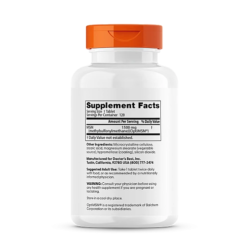 MSM עם OptiMSM טבעי 1,500 מ"ג 120 טבליות - מבית Doctor's best