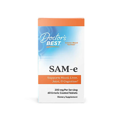 SAM-e סאם (ס-אדנוזיל-ל-מתיונין) 200 מ"ג 60 טבליות - מבית Doctor's best SAM-e סאם (ס-אדנוזיל-ל-מתיונין) 200 מ"ג 60 טבליות - מבית Doctor's best