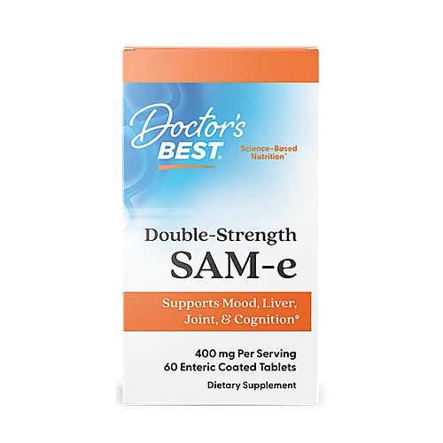 SAM-e סאם (ס-אדנוזיל-ל-מתיונין) 400 מ"ג חזק 60 טבליות - מבית Doctor's best