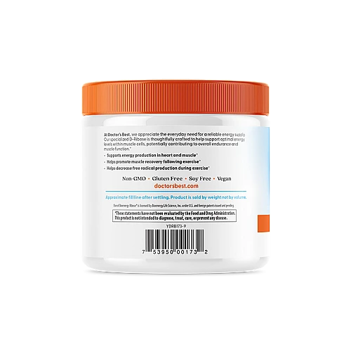 אבקת ד-ריבוז טהורה 250 גרם  - מבית Doctor's best