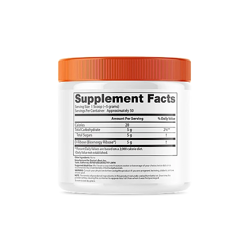 אבקת ד-ריבוז טהורה 250 גרם  - מבית Doctor's best