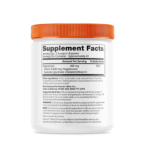 אבקת מגנזיום בטעם פונץ' פירות 340 גרם - מבית Doctor's best