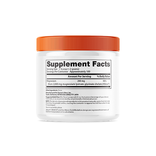 אבקת מגנזיום ללא טעם 200 גרם - מבית Doctor's best