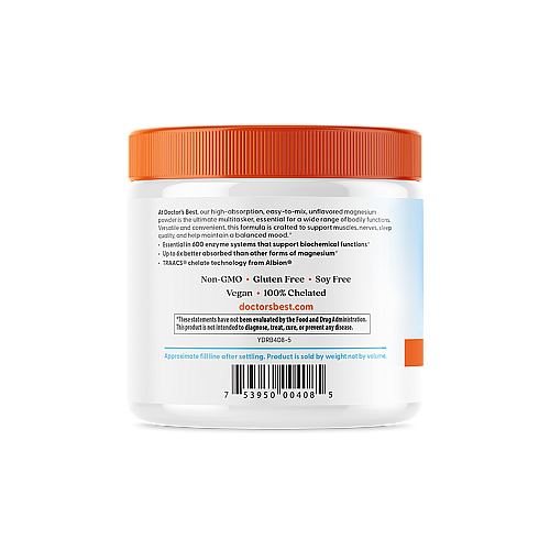 אבקת מגנזיום ללא טעם 200 גרם - מבית Doctor's best