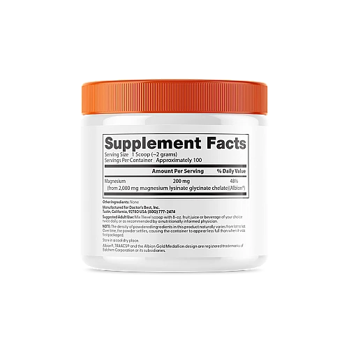 אבקת מגנזיום ללא טעם 200 גרם - מבית Doctor's best